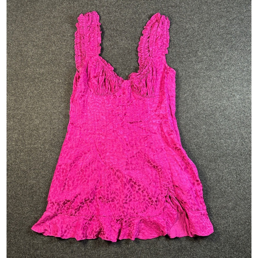 Reset Animal Print Slip Dress‎ Women's S Pink Barbiecore Bobo Retro 90s Romantic